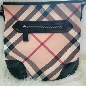 Authentic Burberry Patent Nova Check Dryden Crossbody bag
